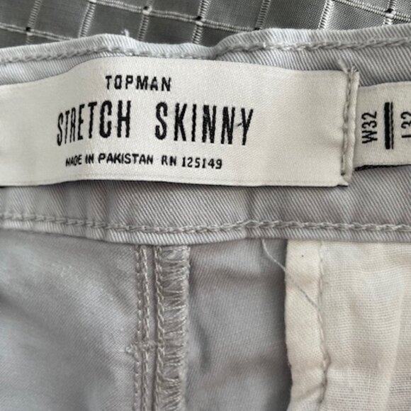 Topman stretch skinny light gray chinos 32 waist 32 inseam - Picture 3 of 5